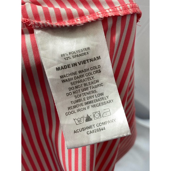 FootJoy FJ Pointe West Country Club Golf Polo Shirt Mens Large Red White Stripe - Picture 2 of 11